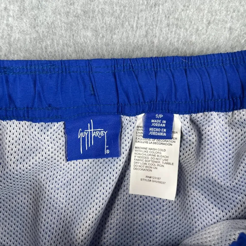 Ed Harvey Swim Trunks Mens Small Blue Lined Beach Board Shorts Bathing Suit Mens